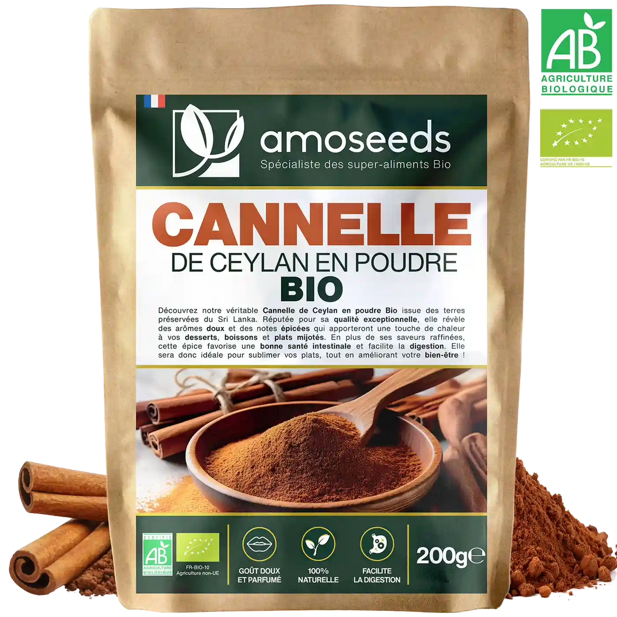 Cannelle Ceylan Bio - amoseeds specialiste des super aliments bio