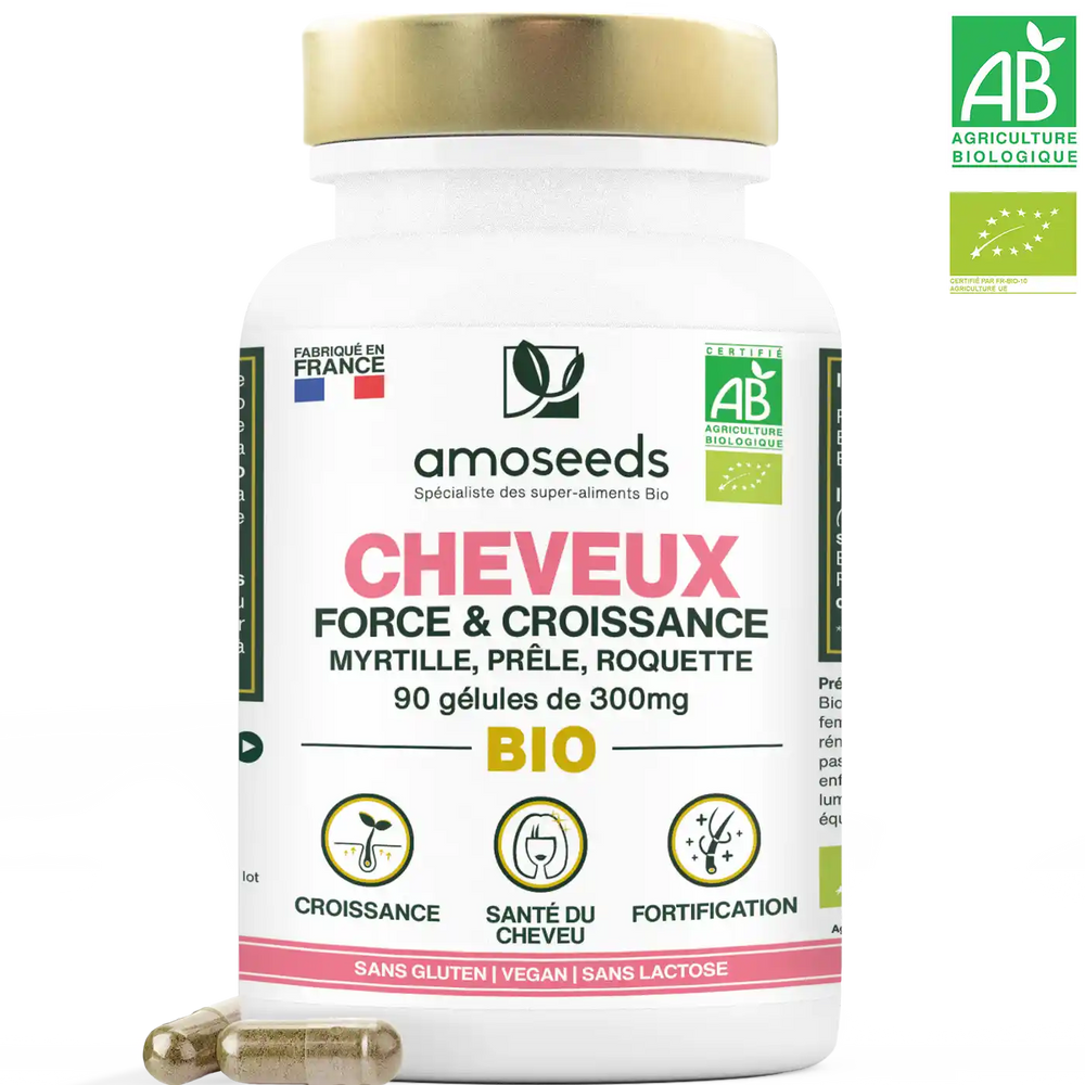 Complexe Cheveux Bio pousse force croissance amoseeds specialiste des super aliments bio