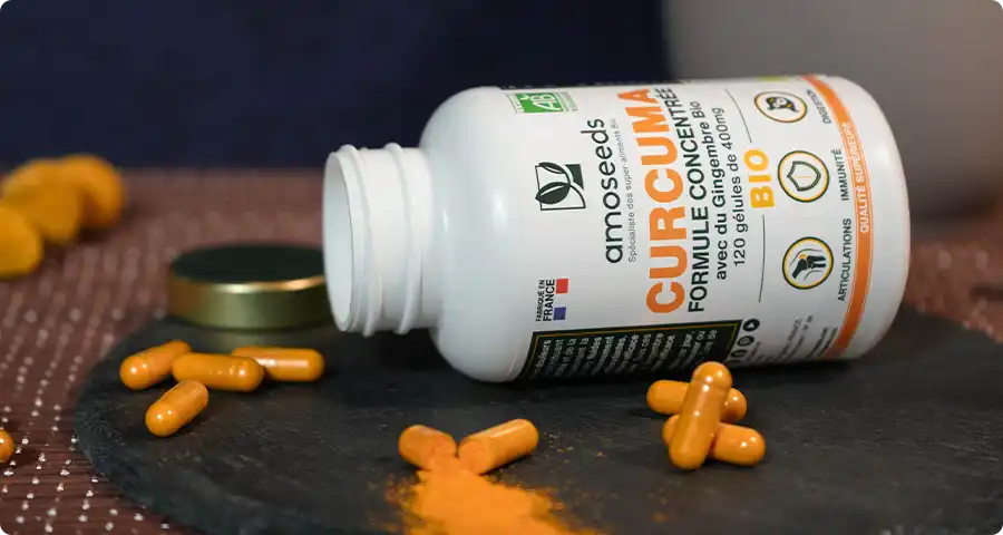 Les bienfaits de notre formule Curcuma et Gingembre Bio