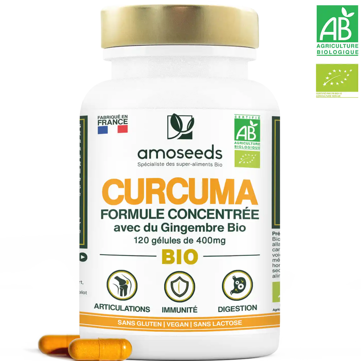 Curcuma bio gelules haute absorption amoseeds specialiste des super aliments bio