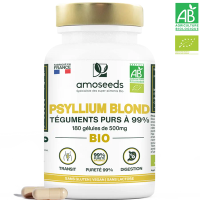 Psyllium Blond Bio gelules amoseeds specialiste des super aliments bio
