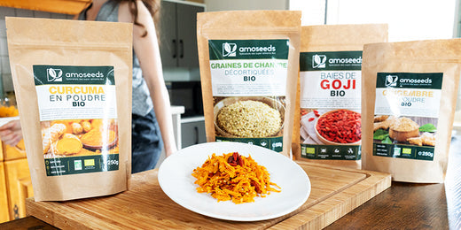 recette salade carottes baies goji graines chanvre curcuma gingembre bio amoseeds specialiste des super aliments Bio
