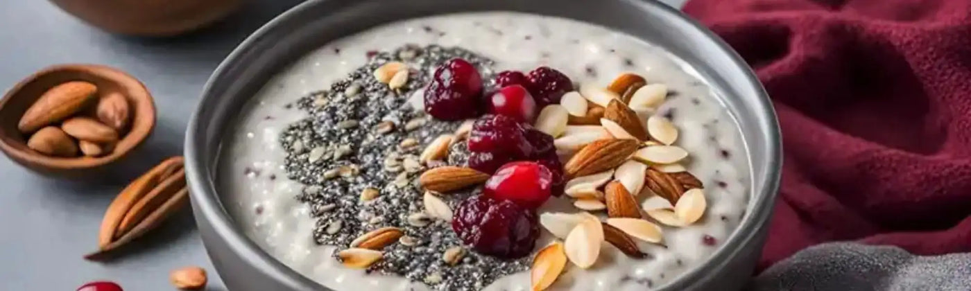 recette porridge chia cranberries ashwagandha Amoseeds specialiste des super aliments Bio