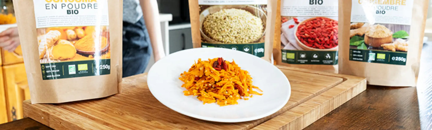 recette salade carottes baies goji graines chanvre curcuma gingembre bio amoseeds specialiste des super aliments Bio