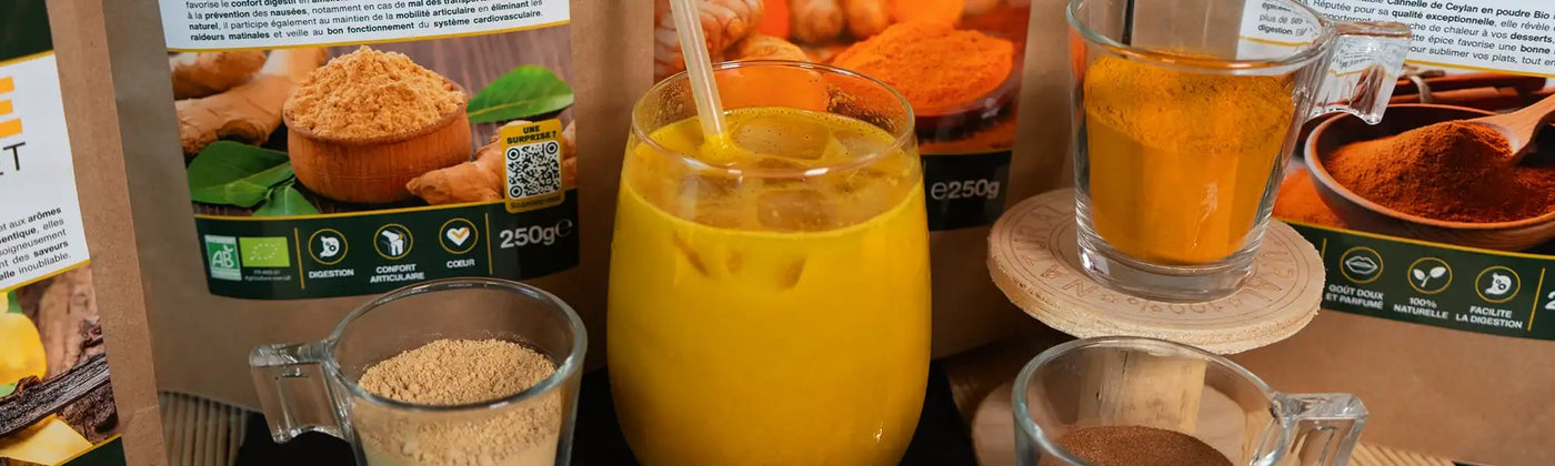 golden latte glace Amoseeds specialiste des super aliments Bio