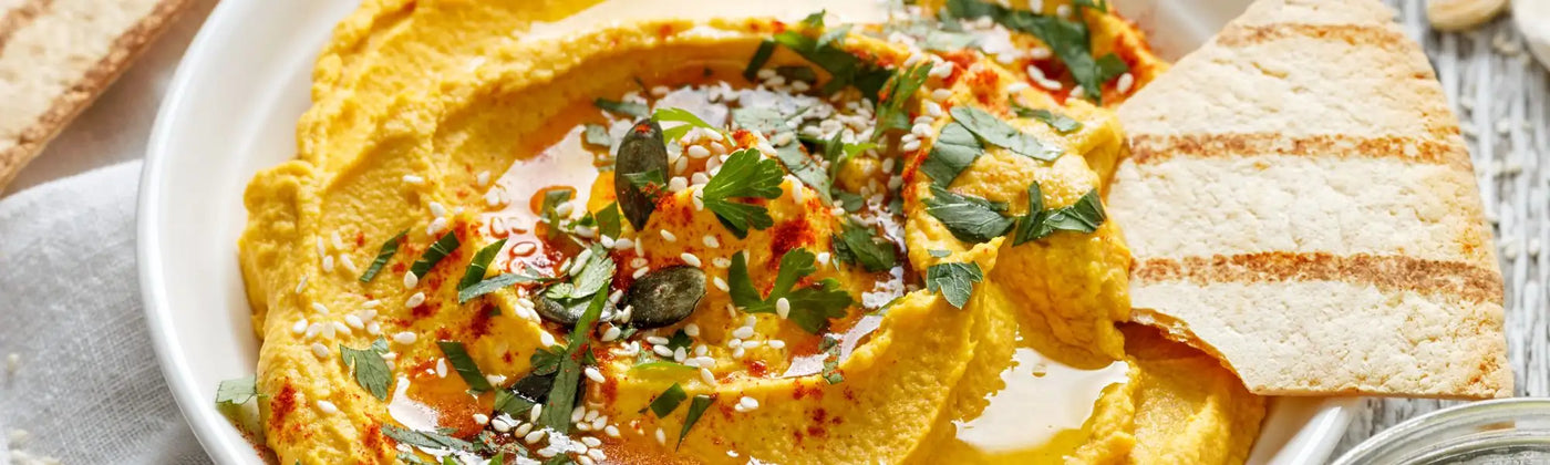 houmous potimarron curcuma graines courge Amoseeds specialiste des superaliments Bio