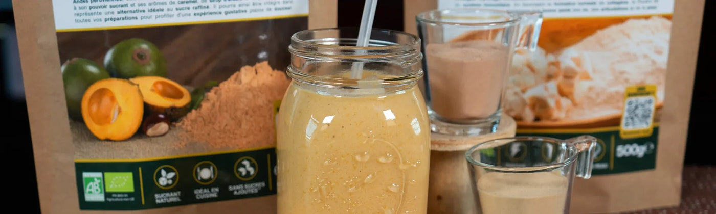 lassi mangue lucuma baobab Amoseeds specialiste des super aliments bio