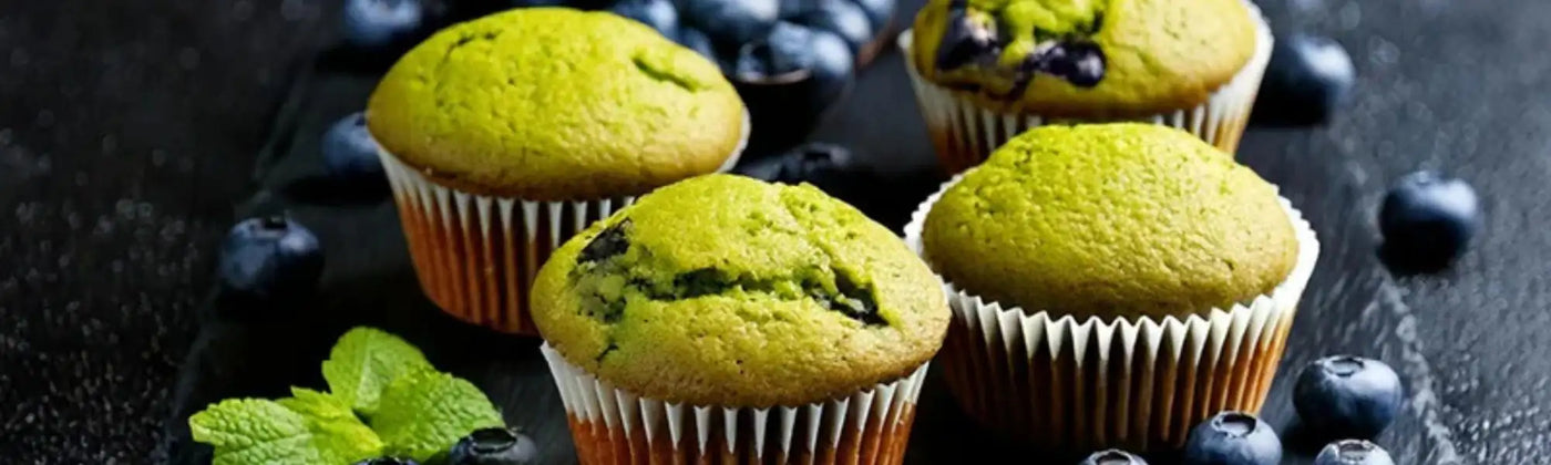 muffins myrtilles matcha graines bio Amoseeds specialistes des super aliments bio