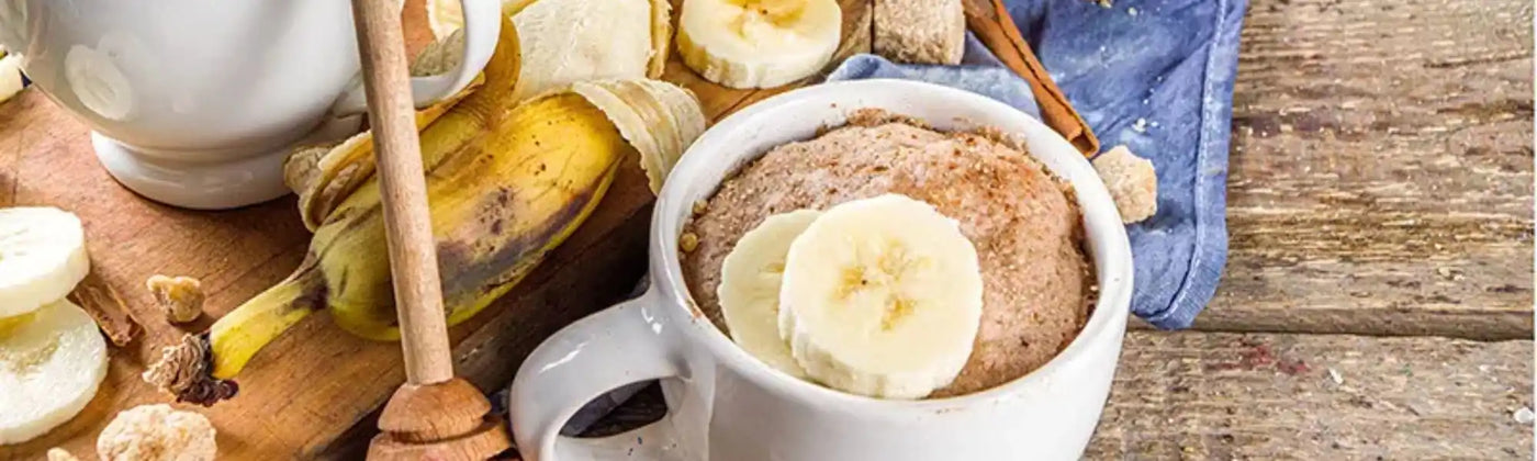 recette mugcake vegan bananes graines lin brun bio amoseeds specialiste des super aliments Bio