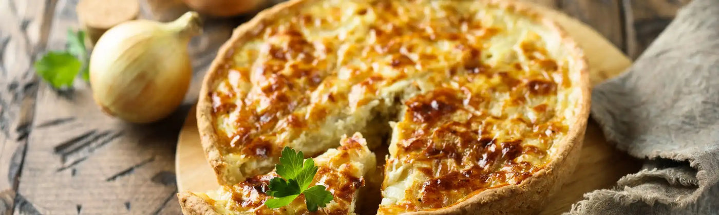 recette quiche oignon reishi Amoseeds specialiste des super aliments Bio
