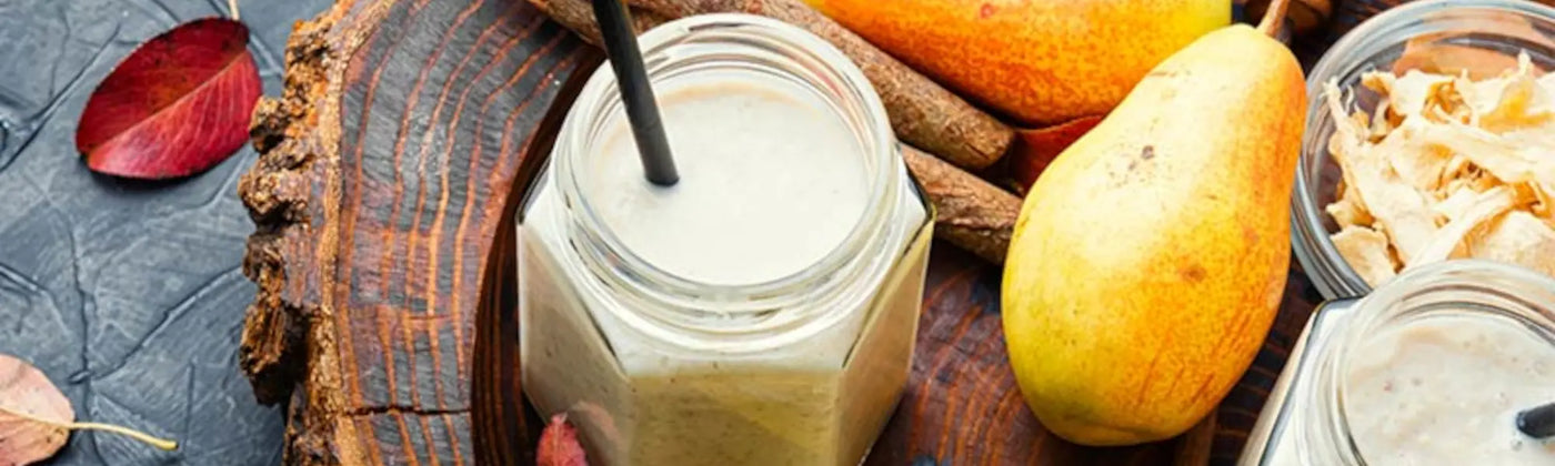 Recette Smoothie poire miel et Pollen de Fleurs Bio amoseeds specialiste des super aliments bio