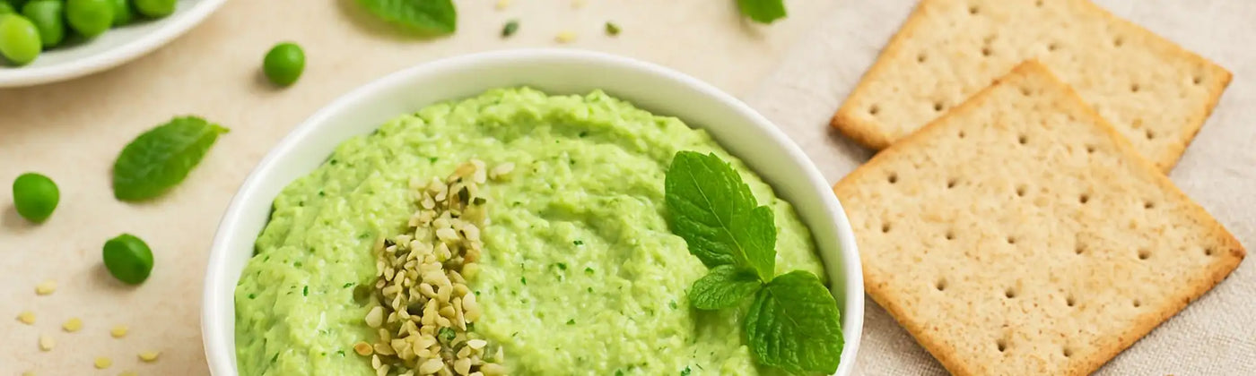 recette tartinade petits pois ricotta menthe graines chanvre Amoseeds specialiste des super aliments Bio