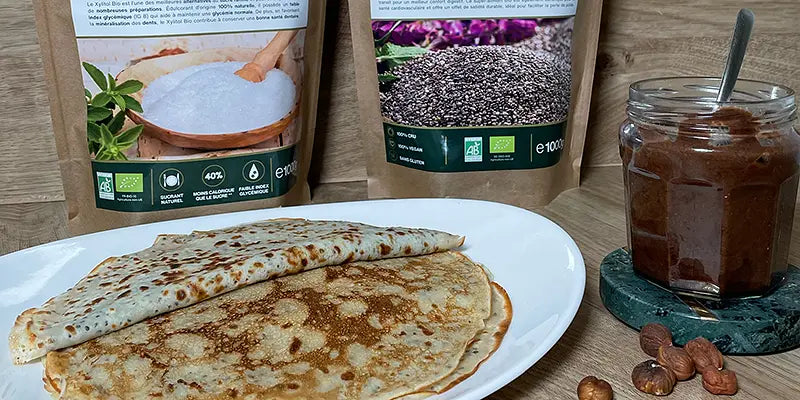 recette crepe vegan graines chia xylitol bio amoseeds specialiste des super aliments Bio