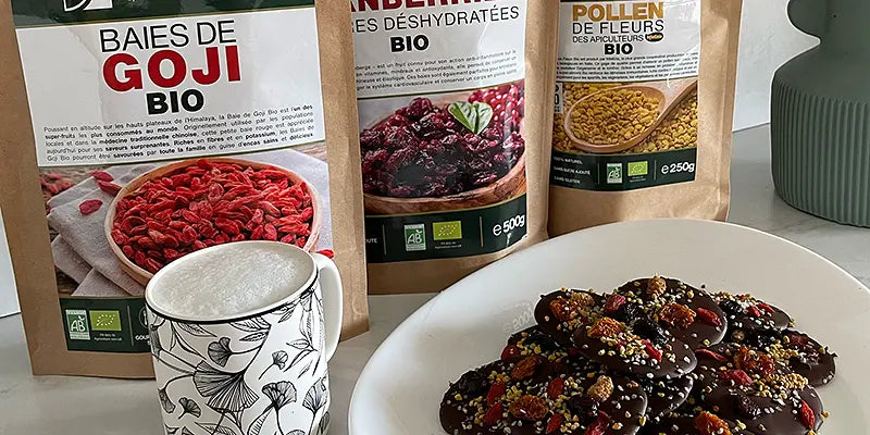 recette mendiants goji cranberries pollen mulberries physalis goji cranberries amoseeds specialiste des super aliments Bio