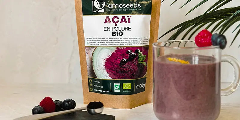 recette smoothie acai bio amoseeds specialiste des super aliments Bio