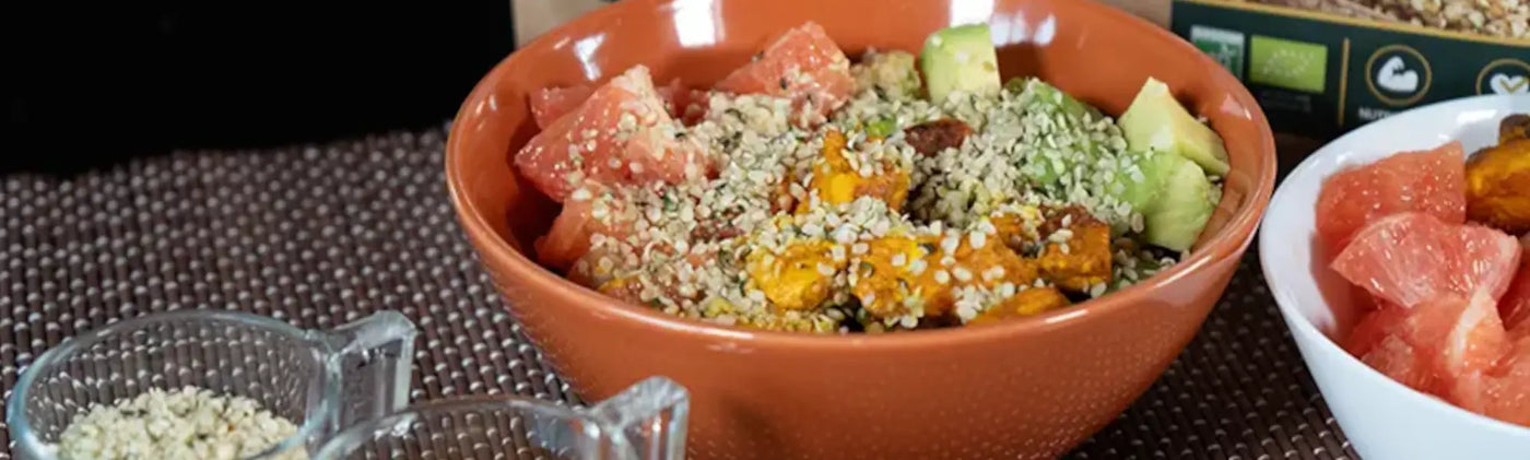 salade fraicheur curcuma chanvre Amoseeds specialiste des super aliments bio