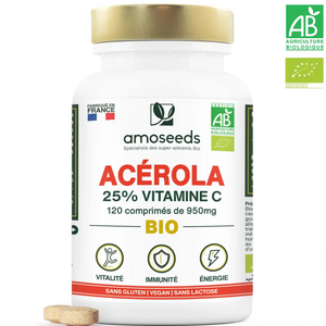 Acérola Bio, 25% Vitamine C | 120 comprimés