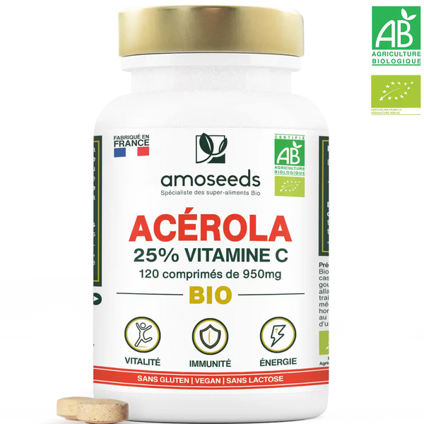 Acérola Bio, 25% Vitamine C | 120 comprimés