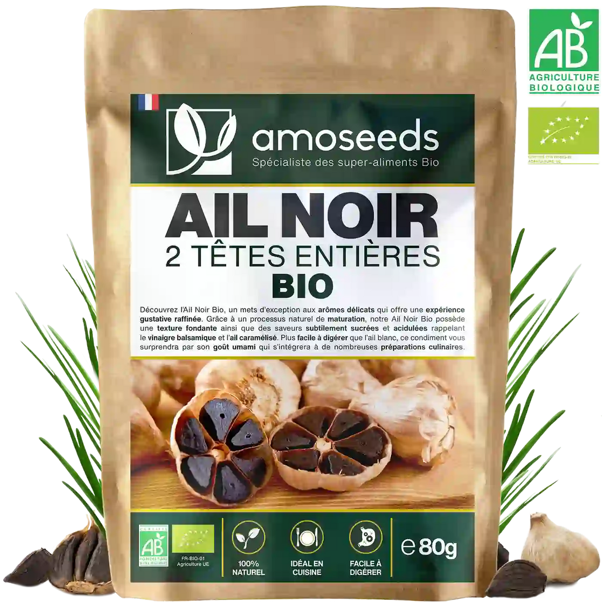 Ail Noir Bio - amoseeds specialiste des super aliments Bio