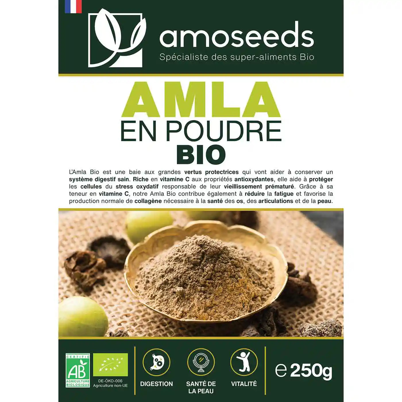 Amla Poudre Bio - amoseeds specialiste des super aliments bio