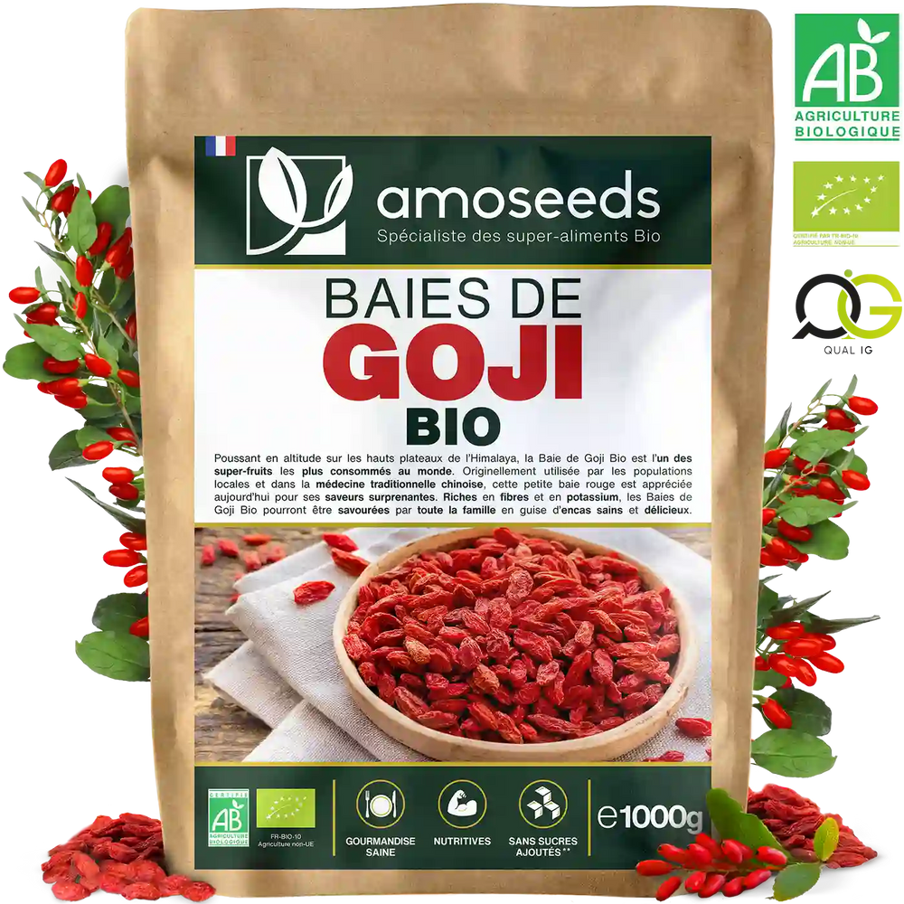 Baies Goji Bio 1kg - amoseeds specialiste des super aliments bio