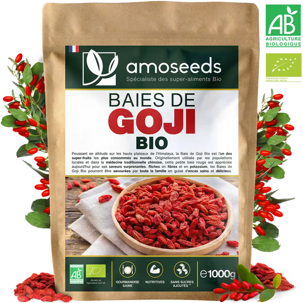 Baies goji bio 1KG amoseeds specialiste des super aliments bio