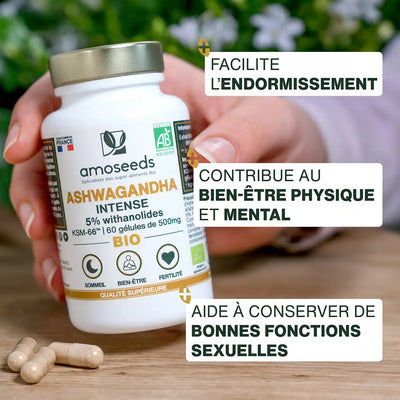 Ashwagandha bio ksm 66 gelules amoseeds specialiste des super aliments bio,