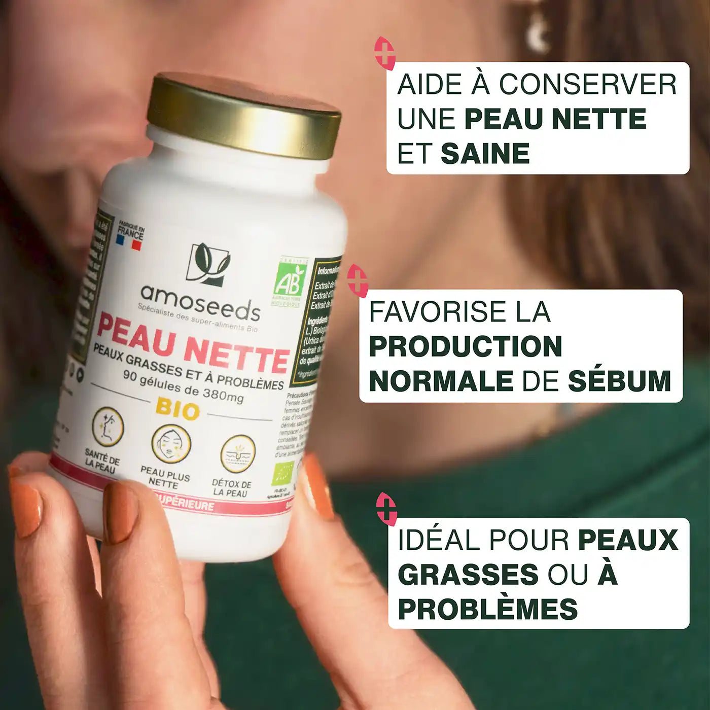 Complexe Peau Nette gelules amoseeds specialiste des super aliments bio,