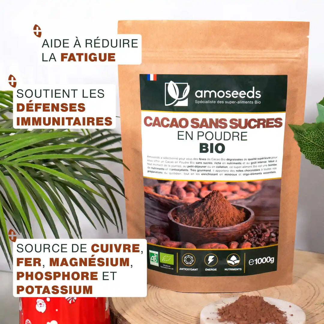 Cacao En Poudre Bio De Côte D'Ivoire - Non Sucré - Végan - Paquet De 1g (Échantillon)