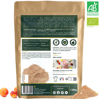 Camu Camu poudre Bio amoseeds specialiste super aliments bio,