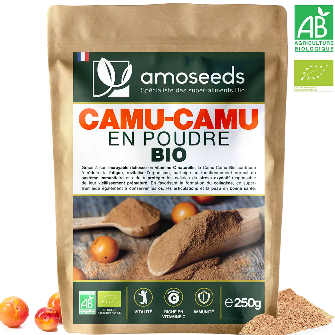 Camu Camu poudre Bio amoseeds specialiste super aliments bio,