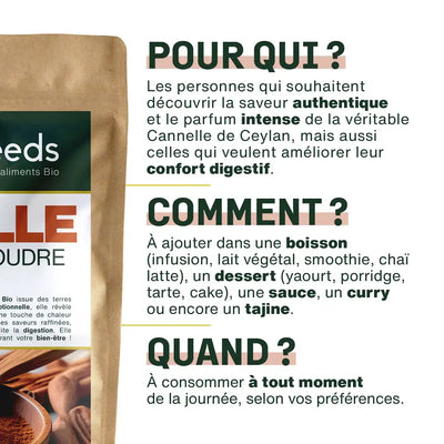 Utilisation Cannelle de Ceylan en poudre Bio - amoseeds specialiste des super aliments bio