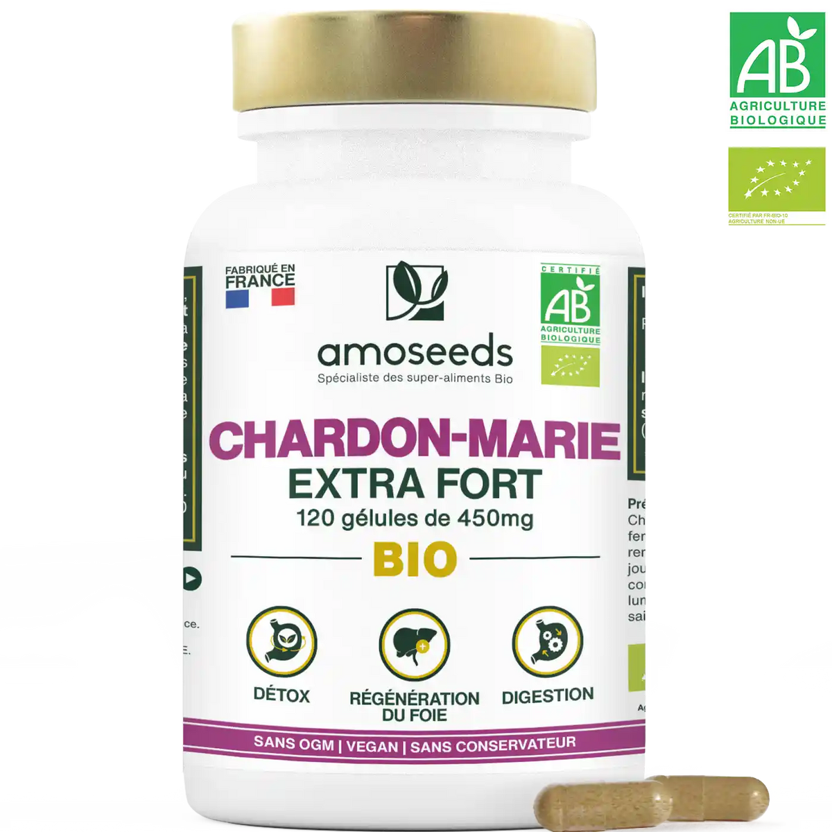 Chardon-Marie Bio gelules amoseeds specialiste des super aliments bio