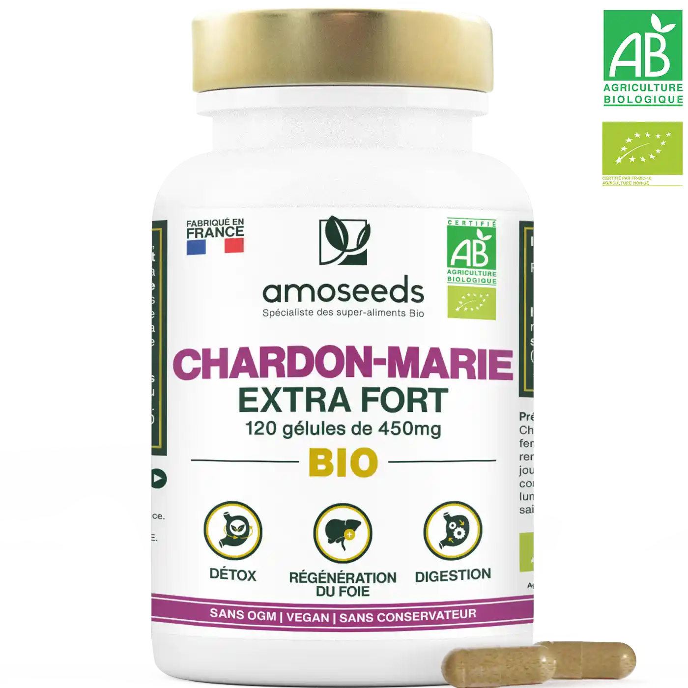 Chardon-Marie Bio gelules amoseeds specialiste des super aliments bio