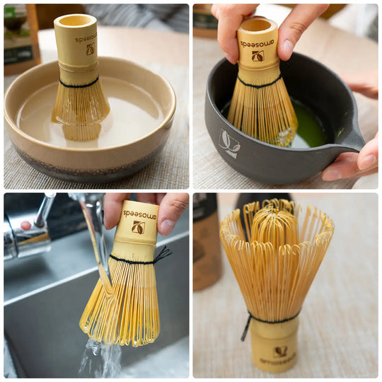 ANCLLO Chasen Fouet Matcha Bambou Noir – 80-85 Dents – Outil Traditionnel Cérémonie Du Thé Japonais