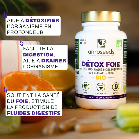 Complexe Détox Bio Nutrimea - Intestin, Foie, Colon - Artichaut, Radis Noir - 90 Gélules