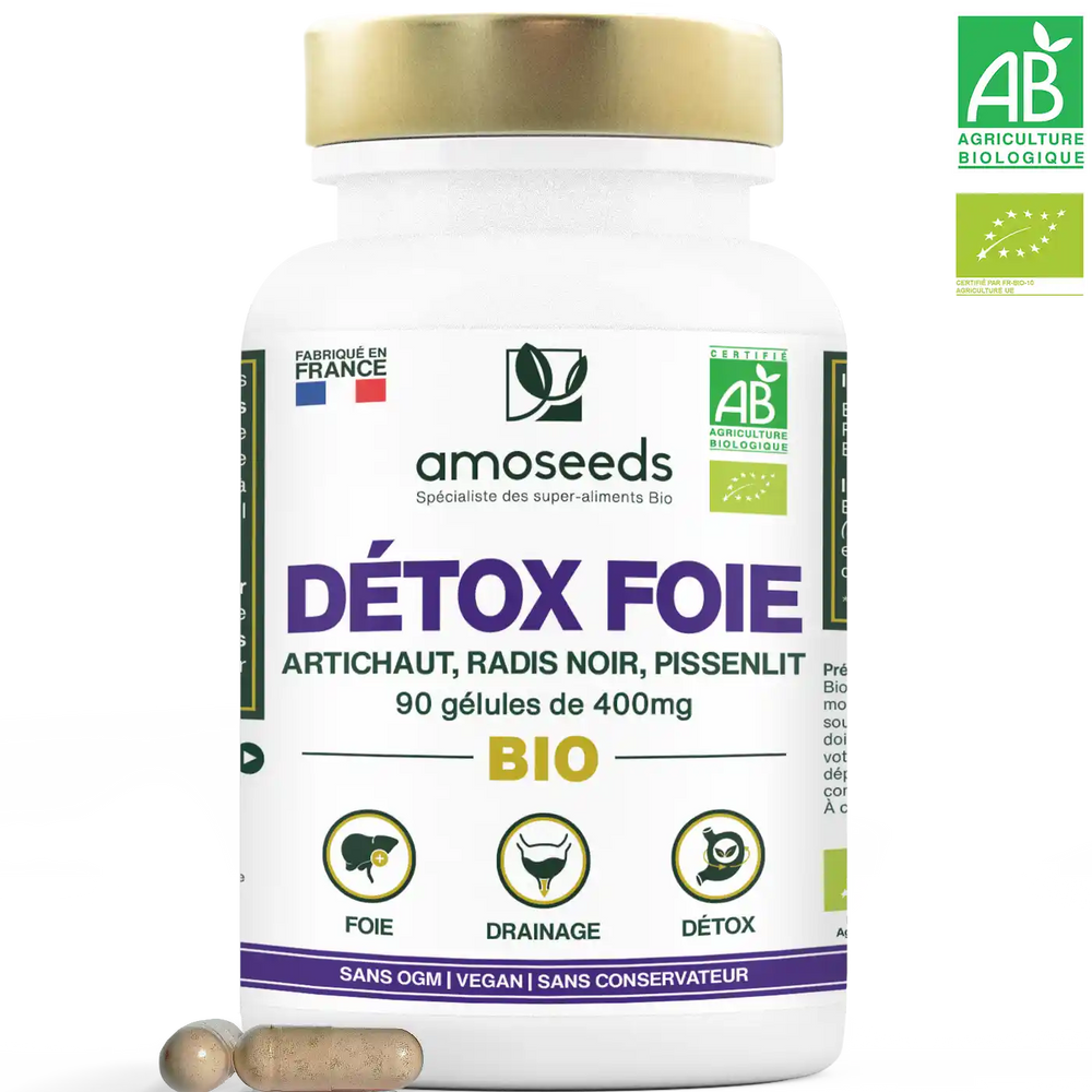 Complexe Foie Bio artichaut radis noir pissenlit gelules amoseeds specialiste des super aliments bio