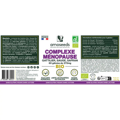 Complexe Menopause Bio, amoseeds specialiste des super aliments bio