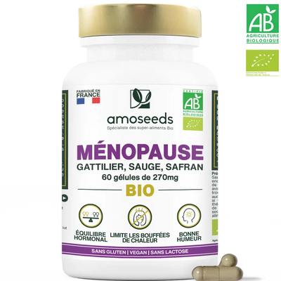 Complexe Menopause Bio amoseeds specialiste des super aliments bio,,