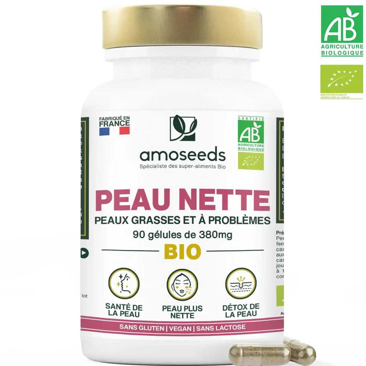 Complexe Peau Nette gelules amoseeds specialiste des super aliments bio