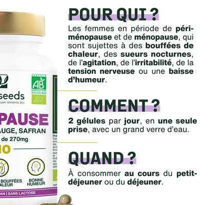 Complexe Menopause Bio amoseeds specialiste des super aliments bio,,