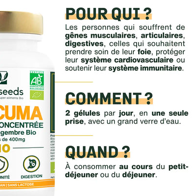 Curcuma bio gelules haute absorption amoseeds specialiste des super aliments bio,