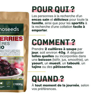 Conseils utilisation Cranberries entieres Bio - amoseeds specialiste des super aliments bio