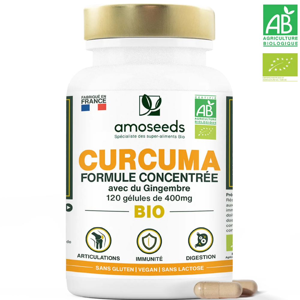 Curcuma Formule gingembre Bio - amoseeds specialiste des super aliments bio