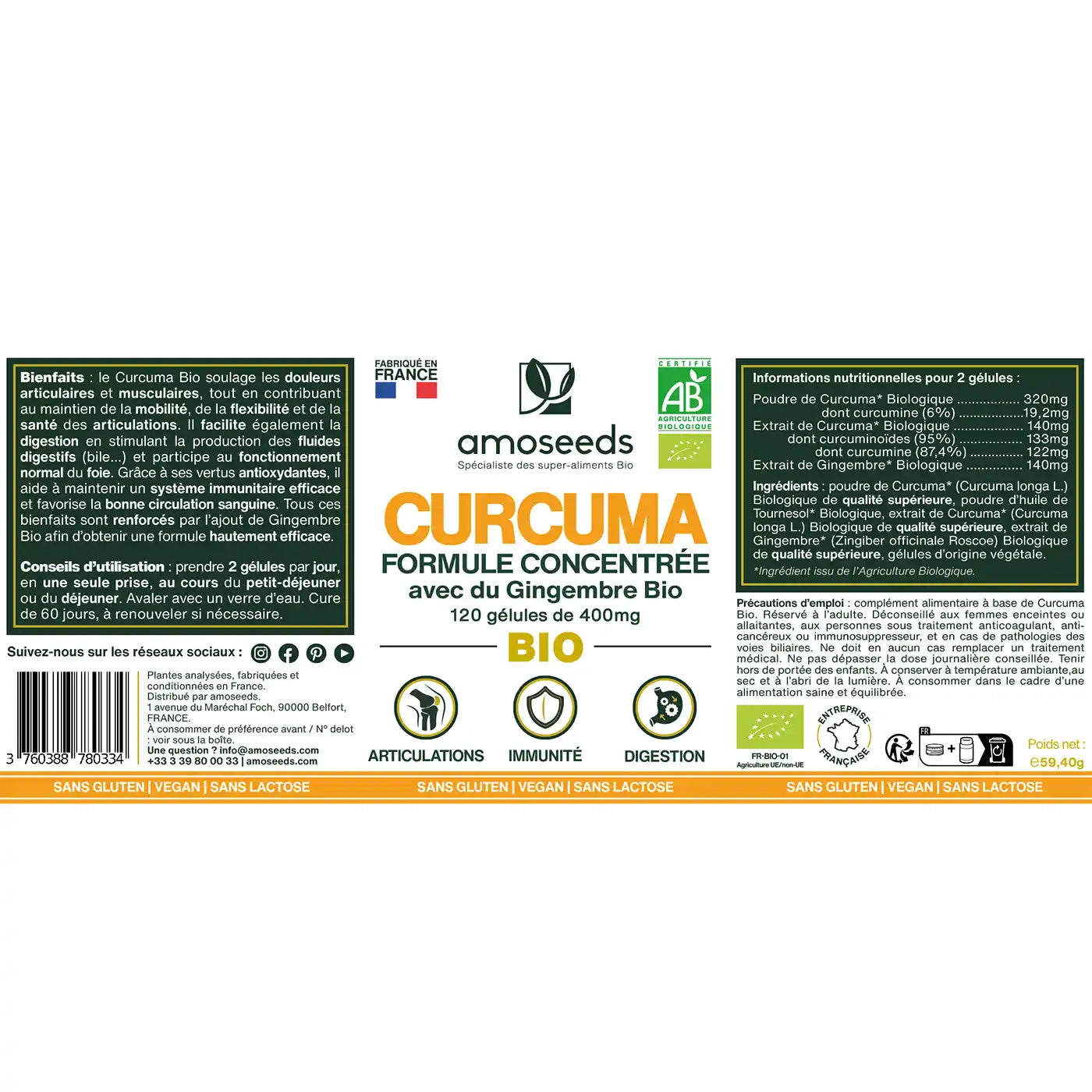 Curcuma bio gelules haute absorption amoseeds specialiste des super aliments bio