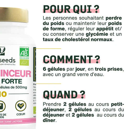Complément Minceur Bio Optimal - 60 Gélules - Fabriqué En France - À Base De Thé Vert Et Guarana