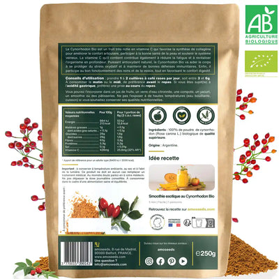 Cynorrhodon Poudre Bio - amoseeds specialiste des super aliments bio