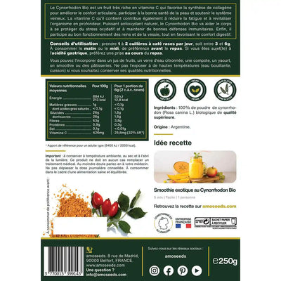 Cynorrhodon Poudre Bio - amoseeds specialiste des super aliments bio