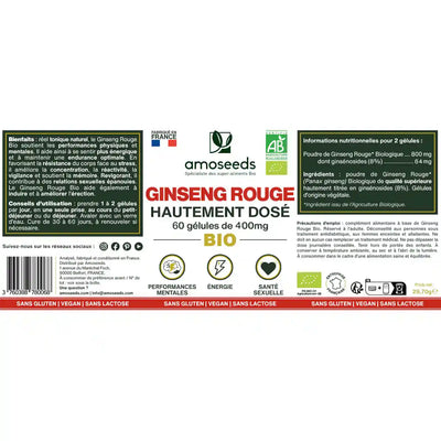 Ginseng Rouge Bio - amoseeds specialiste des super aliments bio