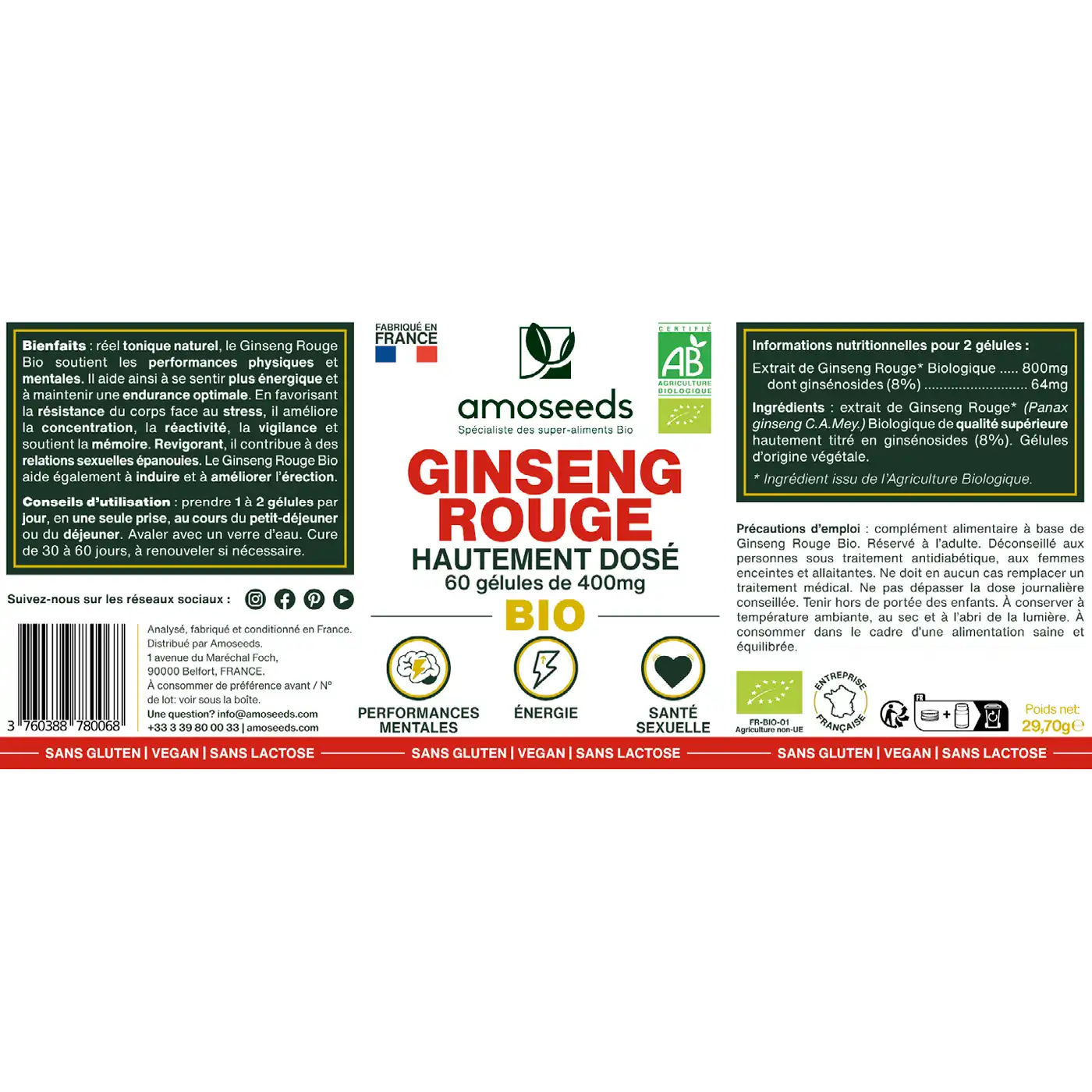 Ginseng Rouge Bio - amoseeds specialiste des super aliments bio